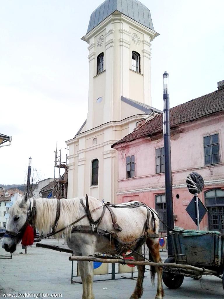 Turnul bisericii unitariene Biserica unitariana - Abrud
